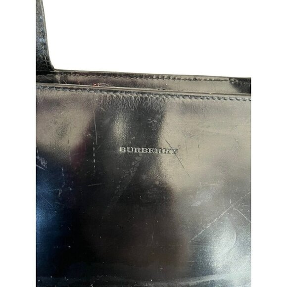 BURBERRY Vintage Black Leather Shoulder Hand Bag - Picture 4 of 12